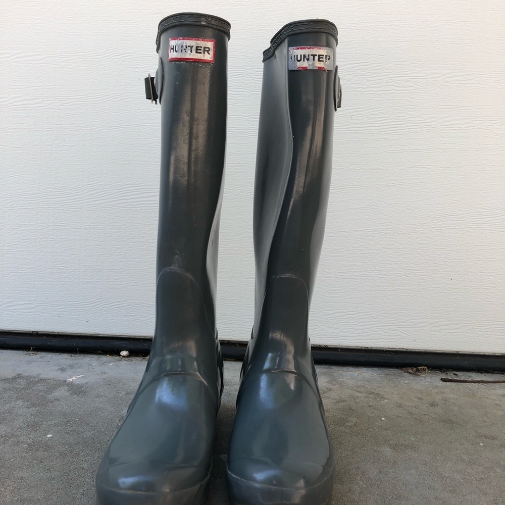 Hunter Grey Rain Boots